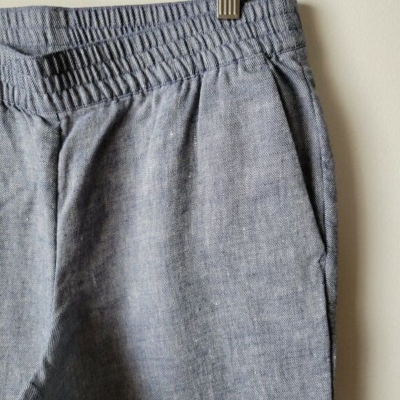 EUC LAND'S END LINEN BLEND DENIM STYLE SOFT SLIM LEG PANTS SZ 10 / M - Picture 10 of 16